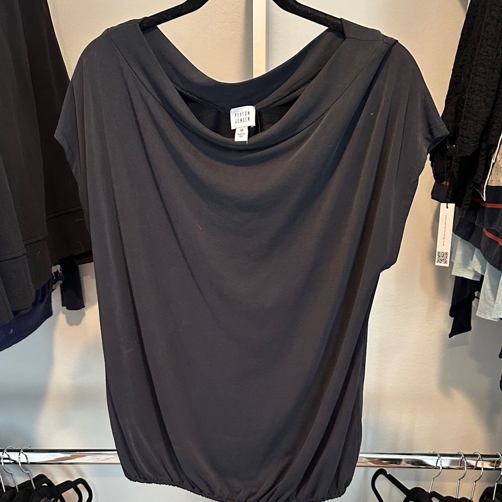 EVEREVE Soft black Cowl Neck Blouse